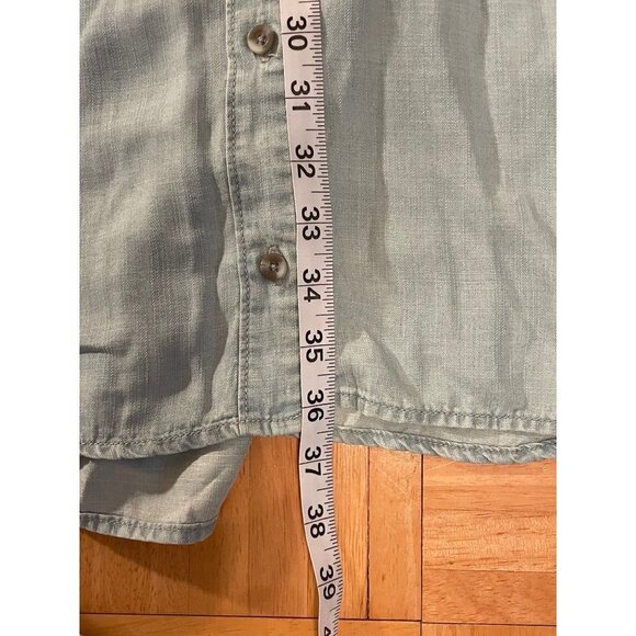 Cloth & Stone Anthropologie Tencel Blue Button Down Belted Dress Sz M - Picture 10 of 12